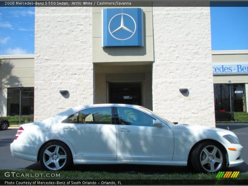 Arctic White / Cashmere/Savanna 2008 Mercedes-Benz S 550 Sedan