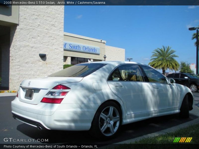 Arctic White / Cashmere/Savanna 2008 Mercedes-Benz S 550 Sedan