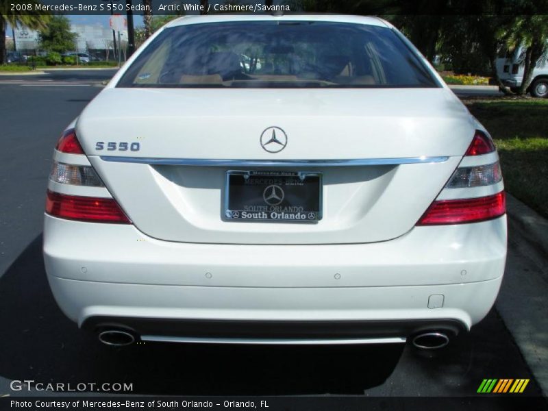Arctic White / Cashmere/Savanna 2008 Mercedes-Benz S 550 Sedan