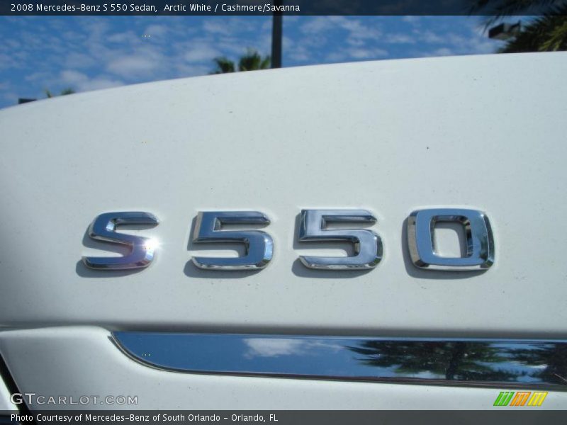 Arctic White / Cashmere/Savanna 2008 Mercedes-Benz S 550 Sedan