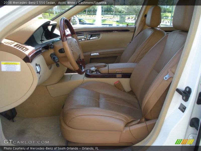 Arctic White / Cashmere/Savanna 2008 Mercedes-Benz S 550 Sedan