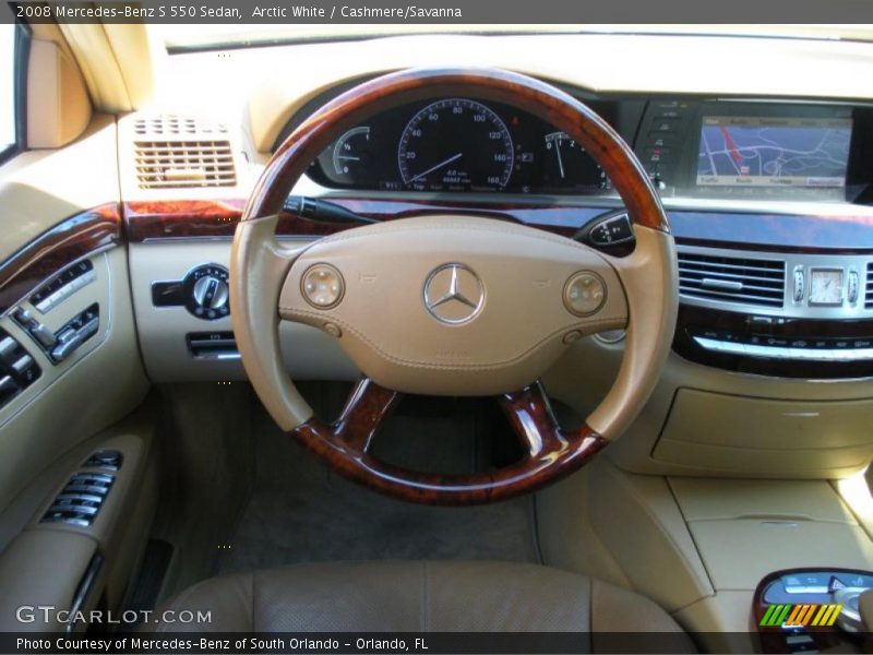Arctic White / Cashmere/Savanna 2008 Mercedes-Benz S 550 Sedan