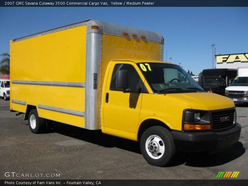 Yellow / Medium Pewter 2007 GMC Savana Cutaway 3500 Commercial Cargo Van