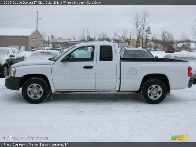 Bright White / Medium Slate Gray 2005 Dodge Dakota ST Club Cab