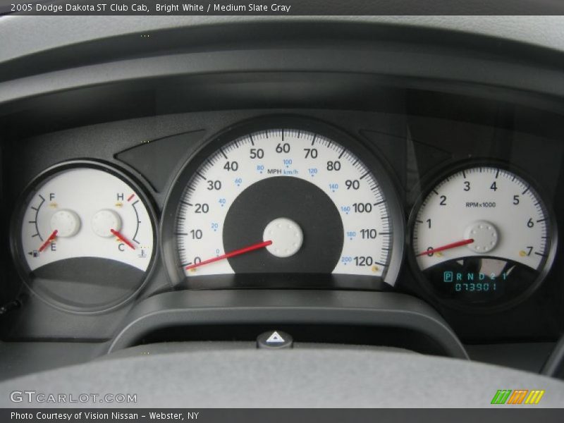 Bright White / Medium Slate Gray 2005 Dodge Dakota ST Club Cab