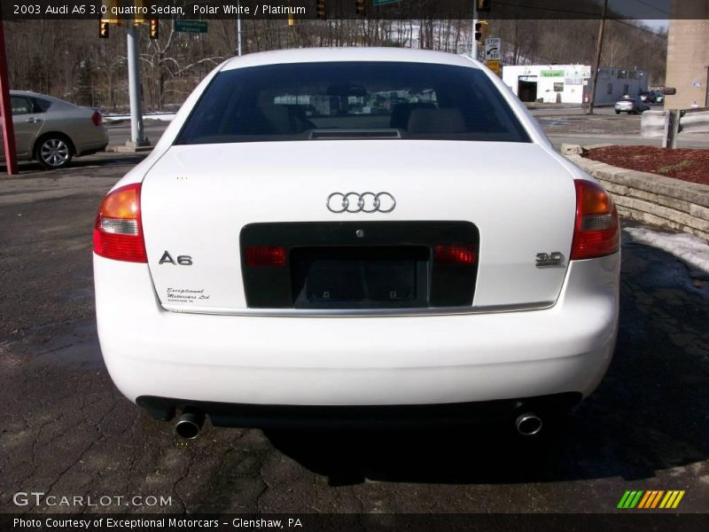 Polar White / Platinum 2003 Audi A6 3.0 quattro Sedan