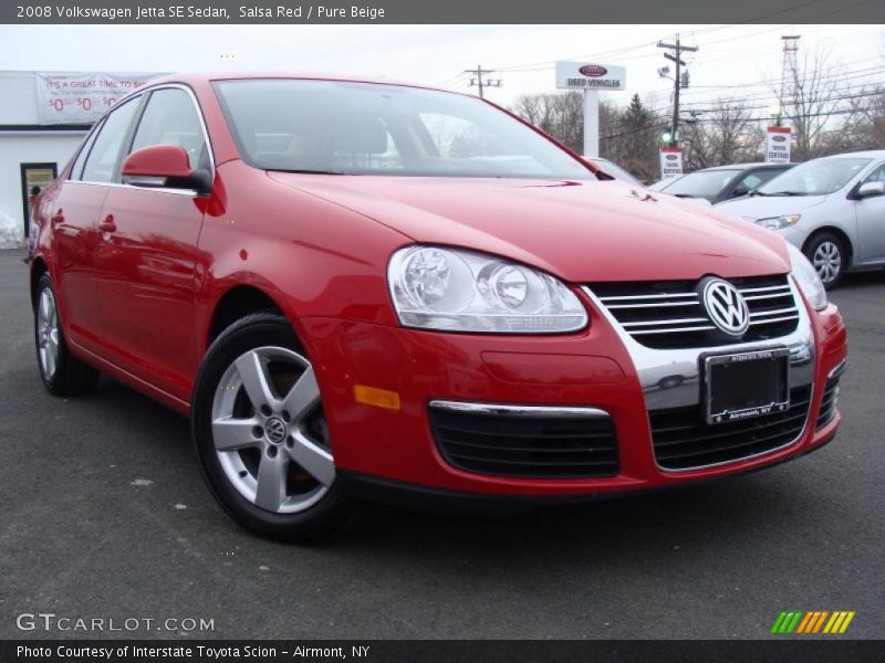 Salsa Red / Pure Beige 2008 Volkswagen Jetta SE Sedan