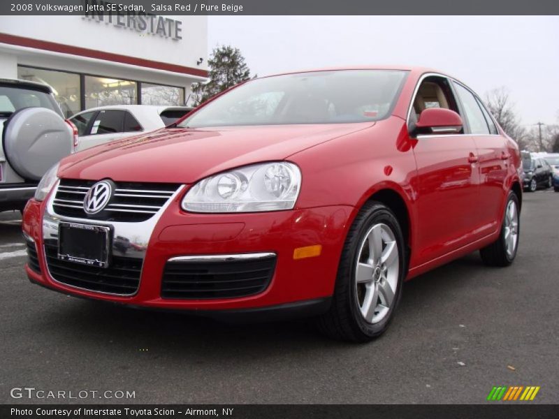 Salsa Red / Pure Beige 2008 Volkswagen Jetta SE Sedan