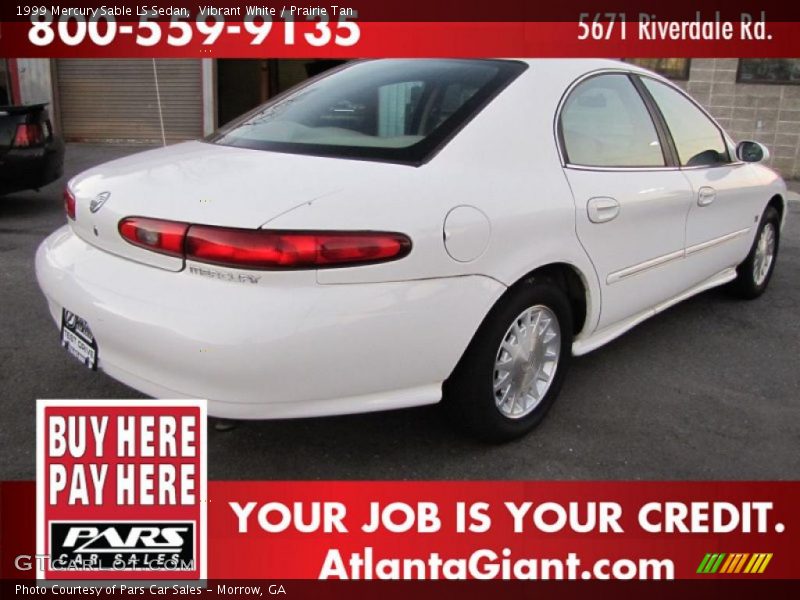 Vibrant White / Prairie Tan 1999 Mercury Sable LS Sedan