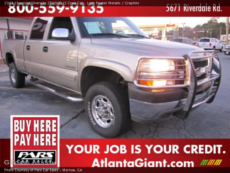 Light Pewter Metallic / Graphite 2001 Chevrolet Silverado 2500HD LS Crew Cab