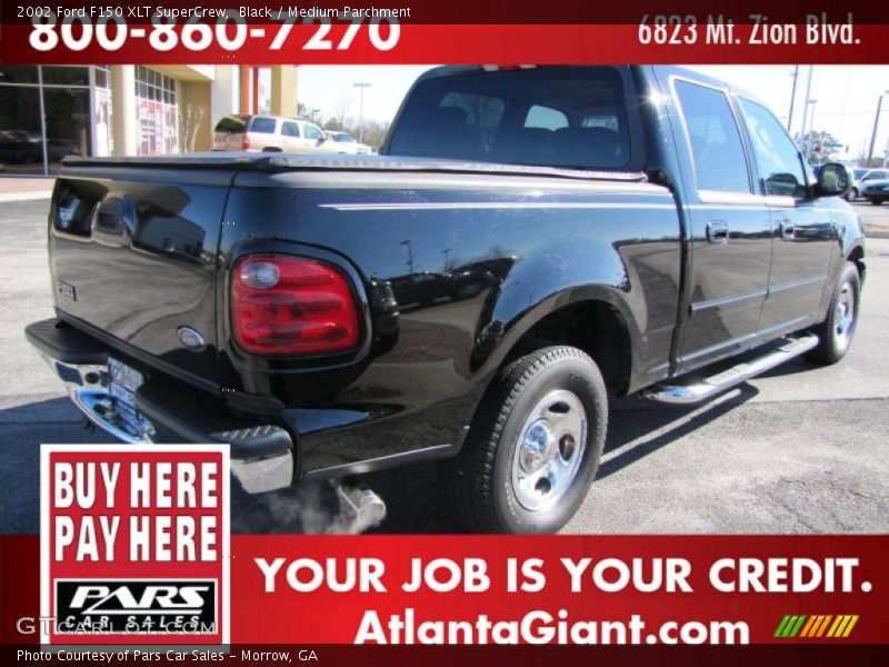 Black / Medium Parchment 2002 Ford F150 XLT SuperCrew