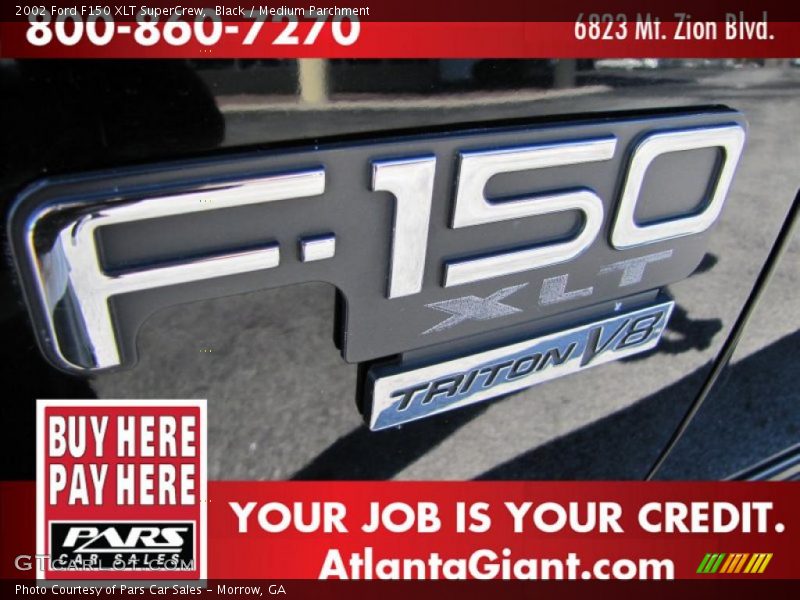 Black / Medium Parchment 2002 Ford F150 XLT SuperCrew