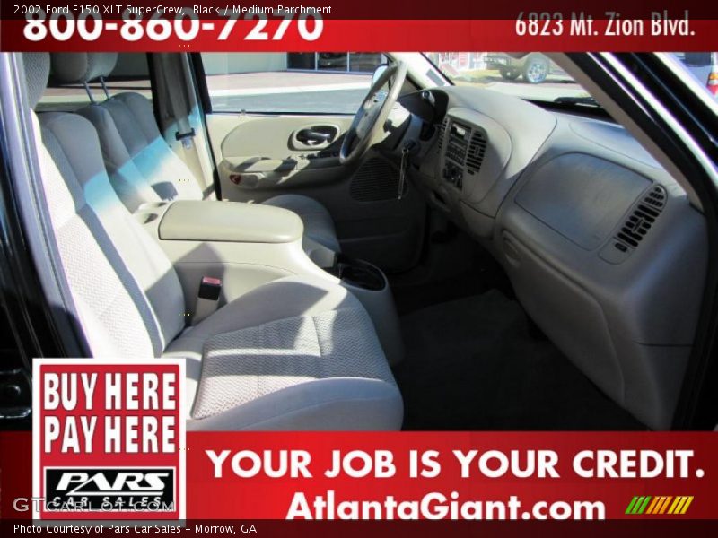 Black / Medium Parchment 2002 Ford F150 XLT SuperCrew