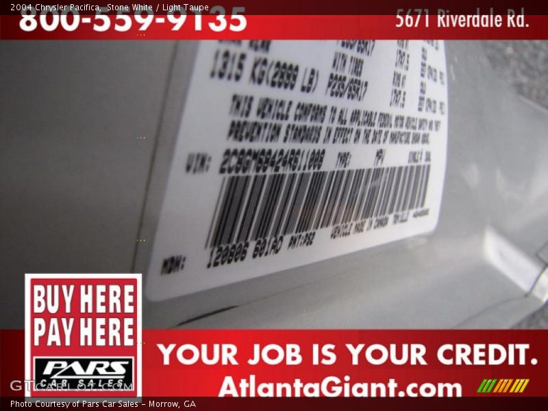Stone White / Light Taupe 2004 Chrysler Pacifica