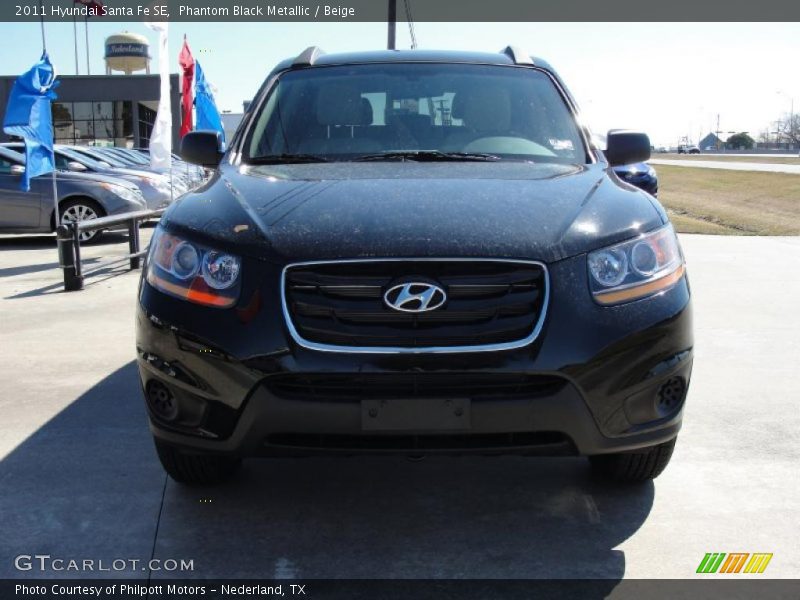 Phantom Black Metallic / Beige 2011 Hyundai Santa Fe SE