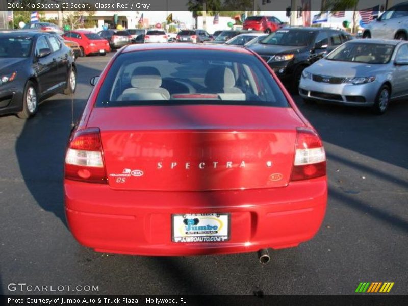 Classic Red / Gray 2001 Kia Spectra GS Sedan