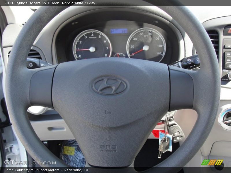 Nordic White / Gray 2011 Hyundai Accent GS 3 Door