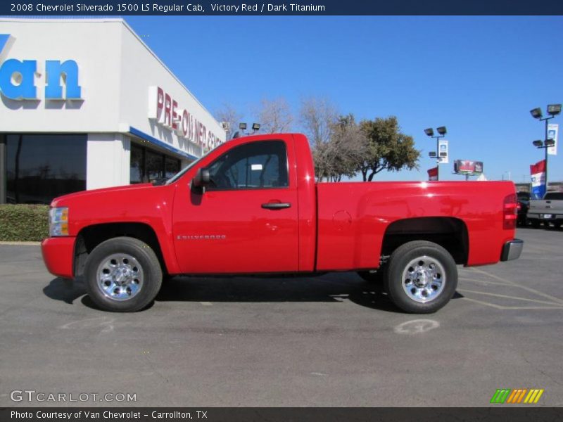 Victory Red / Dark Titanium 2008 Chevrolet Silverado 1500 LS Regular Cab