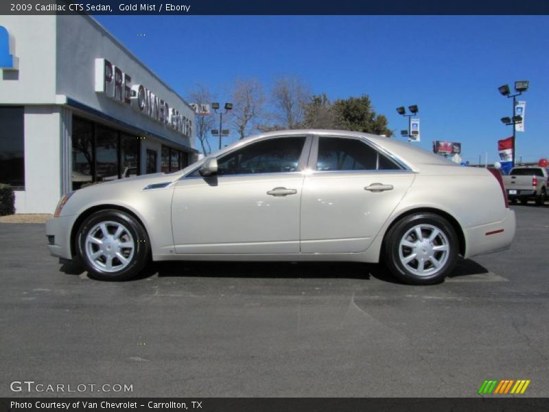 Gold Mist / Ebony 2009 Cadillac CTS Sedan