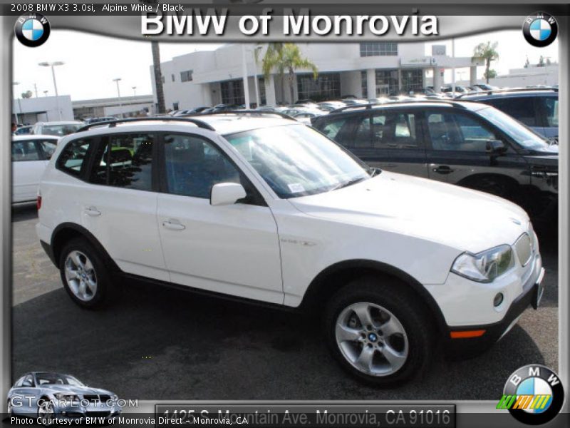 Alpine White / Black 2008 BMW X3 3.0si