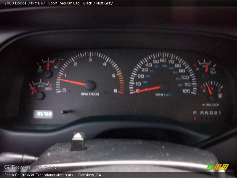 Black / Mist Gray 2000 Dodge Dakota R/T Sport Regular Cab