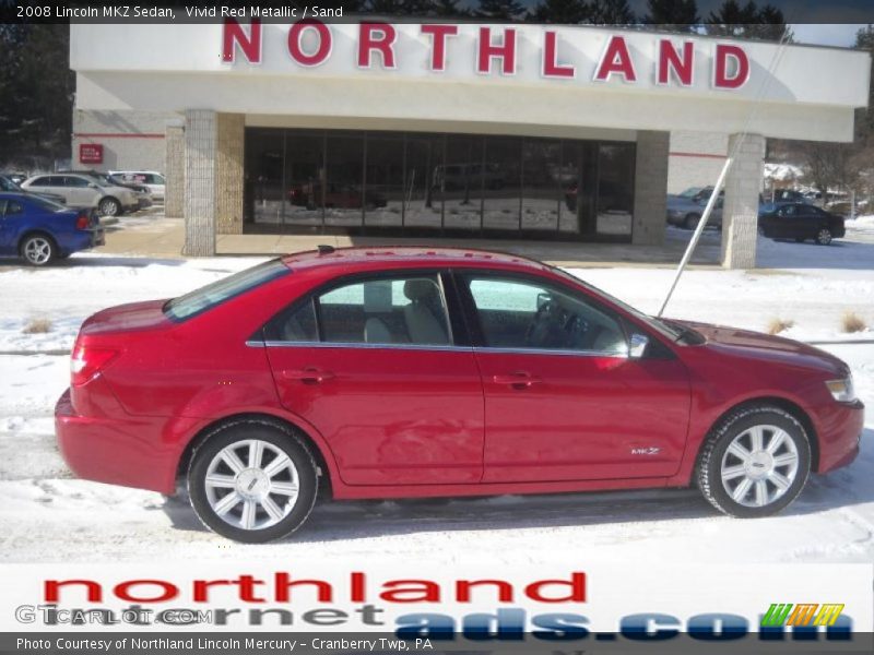 Vivid Red Metallic / Sand 2008 Lincoln MKZ Sedan