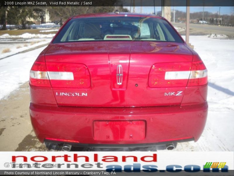 Vivid Red Metallic / Sand 2008 Lincoln MKZ Sedan