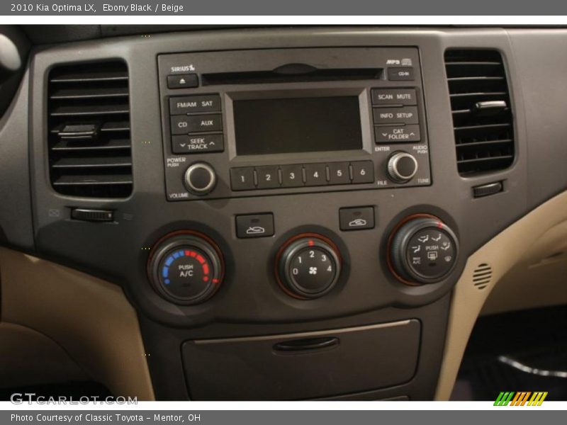 Ebony Black / Beige 2010 Kia Optima LX