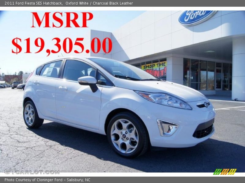 Oxford White / Charcoal Black Leather 2011 Ford Fiesta SES Hatchback