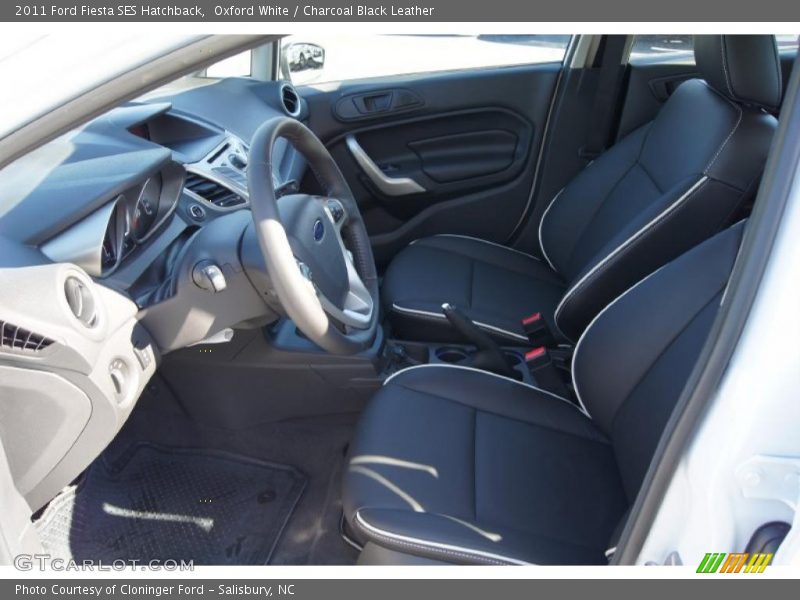  2011 Fiesta SES Hatchback Charcoal Black Leather Interior