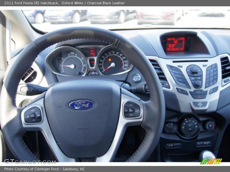Oxford White / Charcoal Black Leather 2011 Ford Fiesta SES Hatchback