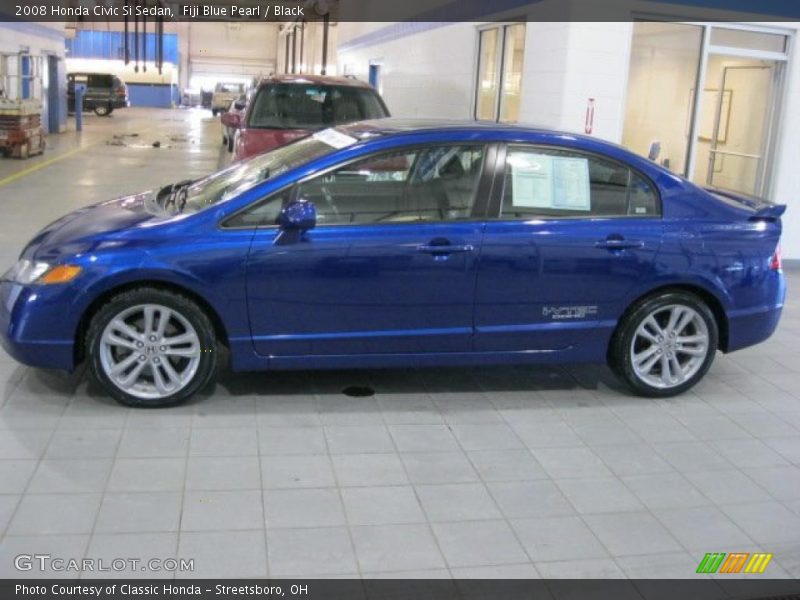 Fiji Blue Pearl / Black 2008 Honda Civic Si Sedan