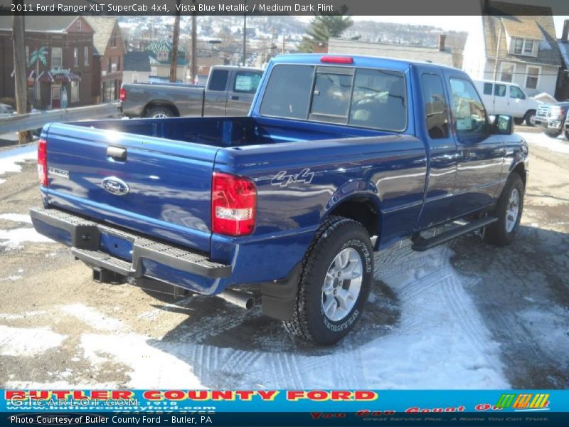 Vista Blue Metallic / Medium Dark Flint 2011 Ford Ranger XLT SuperCab 4x4