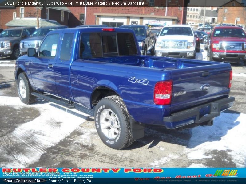 Vista Blue Metallic / Medium Dark Flint 2011 Ford Ranger XLT SuperCab 4x4