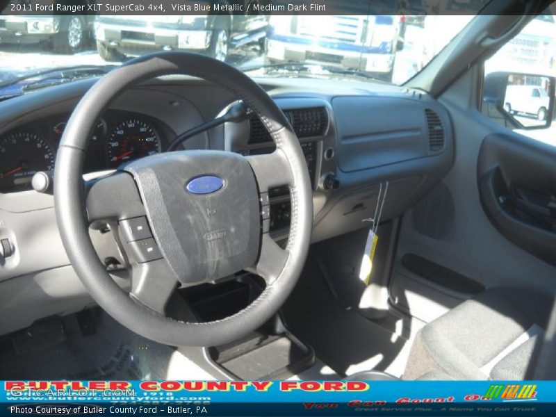 Vista Blue Metallic / Medium Dark Flint 2011 Ford Ranger XLT SuperCab 4x4