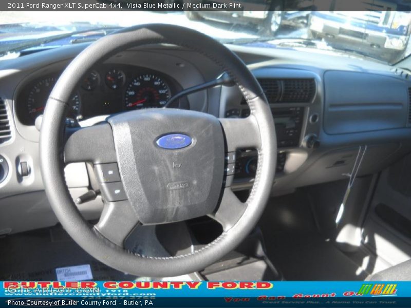 Vista Blue Metallic / Medium Dark Flint 2011 Ford Ranger XLT SuperCab 4x4