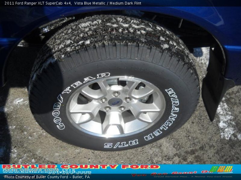 Vista Blue Metallic / Medium Dark Flint 2011 Ford Ranger XLT SuperCab 4x4