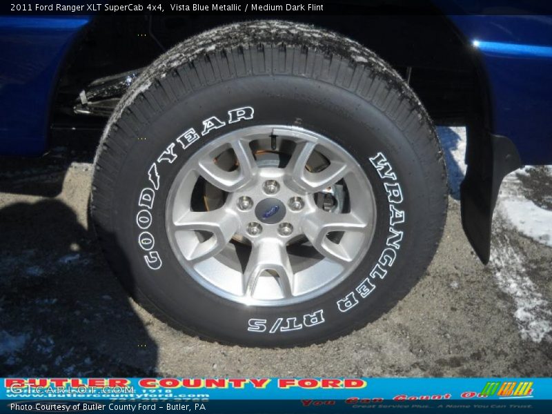 Vista Blue Metallic / Medium Dark Flint 2011 Ford Ranger XLT SuperCab 4x4
