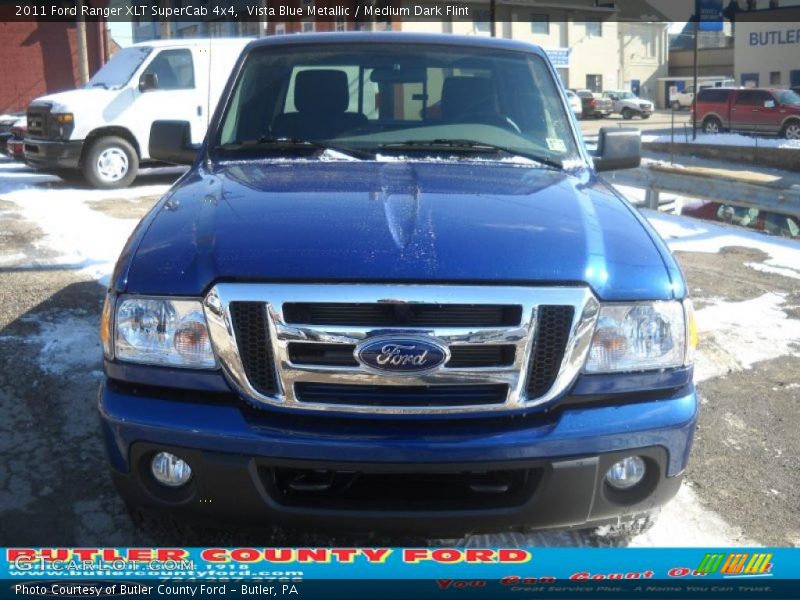 Vista Blue Metallic / Medium Dark Flint 2011 Ford Ranger XLT SuperCab 4x4