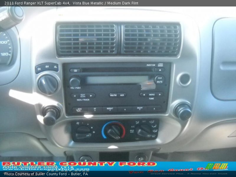 Vista Blue Metallic / Medium Dark Flint 2011 Ford Ranger XLT SuperCab 4x4