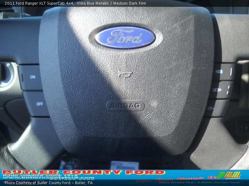 Vista Blue Metallic / Medium Dark Flint 2011 Ford Ranger XLT SuperCab 4x4