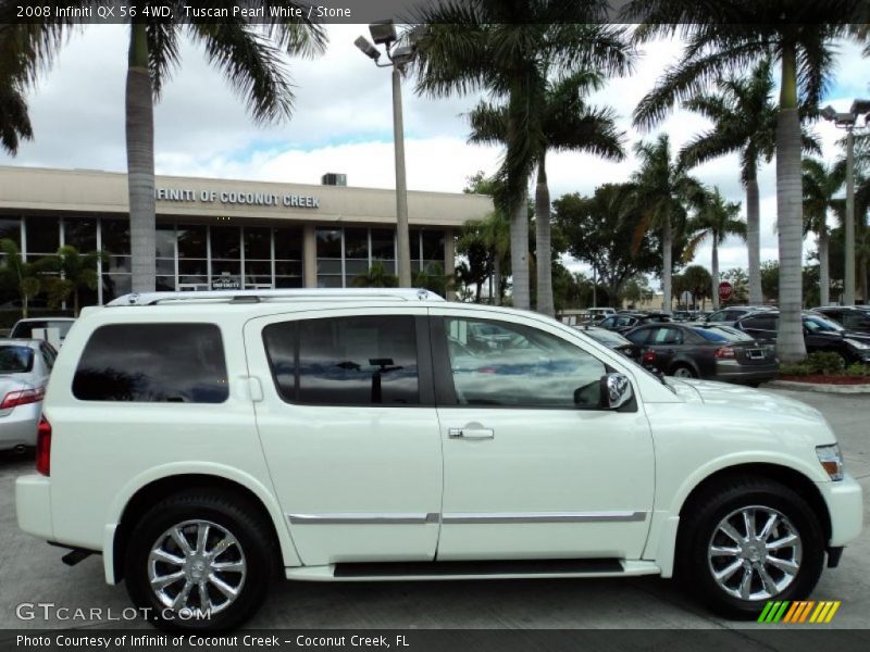 Tuscan Pearl White / Stone 2008 Infiniti QX 56 4WD