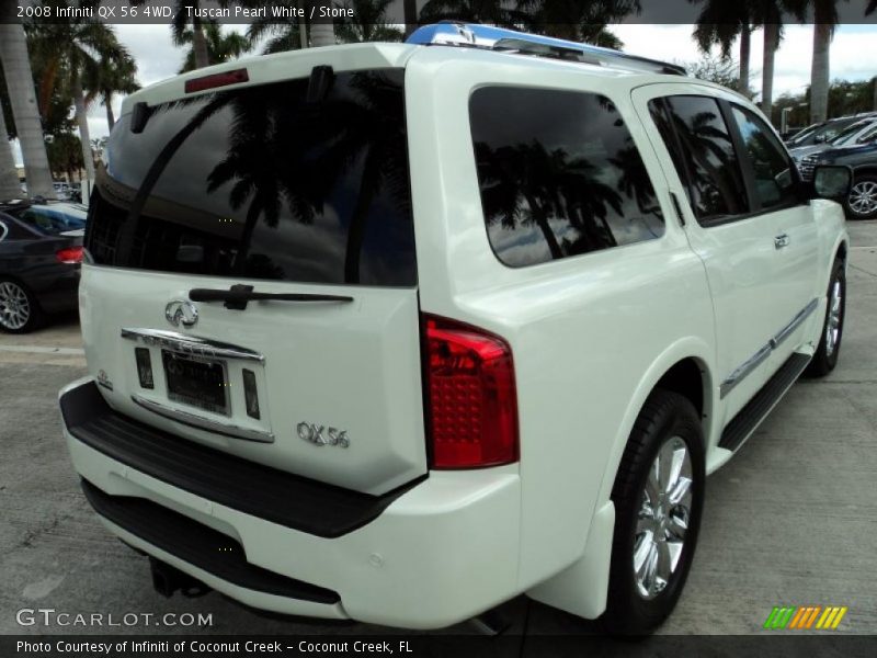 Tuscan Pearl White / Stone 2008 Infiniti QX 56 4WD
