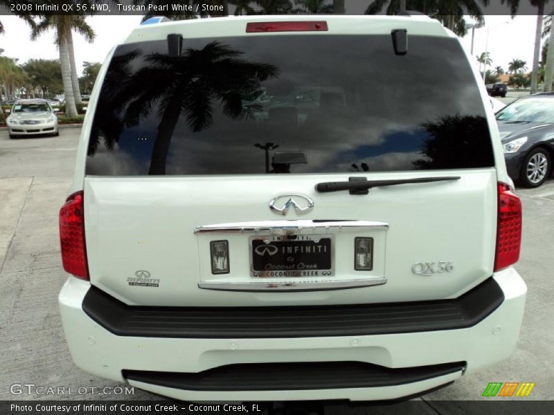 Tuscan Pearl White / Stone 2008 Infiniti QX 56 4WD
