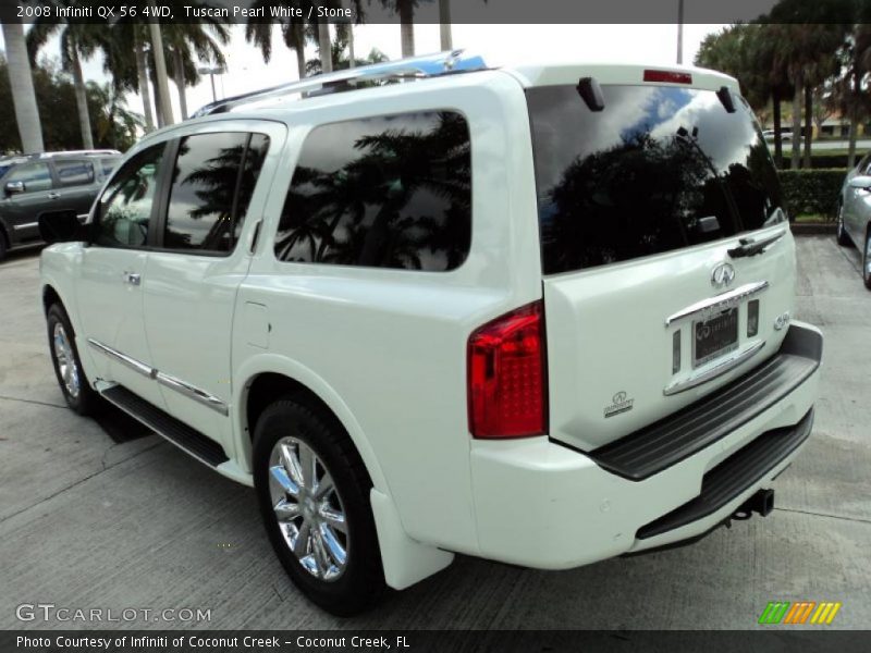 Tuscan Pearl White / Stone 2008 Infiniti QX 56 4WD