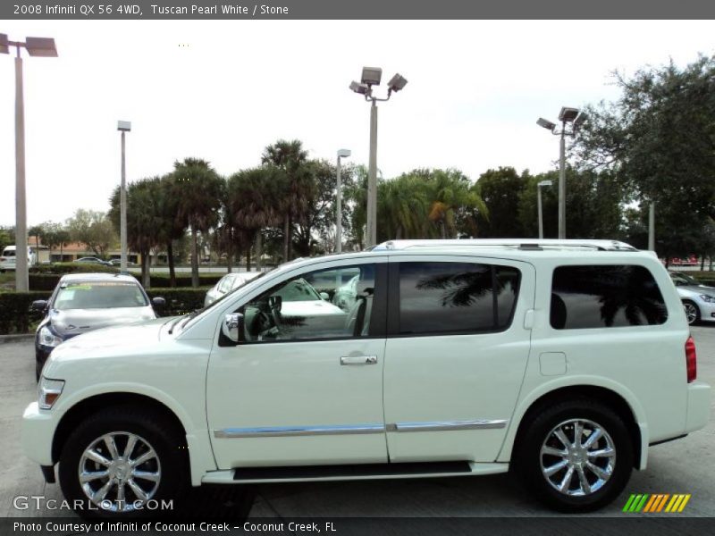 Tuscan Pearl White / Stone 2008 Infiniti QX 56 4WD