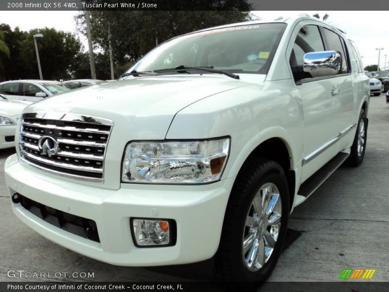 Tuscan Pearl White / Stone 2008 Infiniti QX 56 4WD