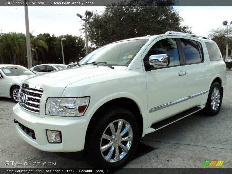 Tuscan Pearl White / Stone 2008 Infiniti QX 56 4WD