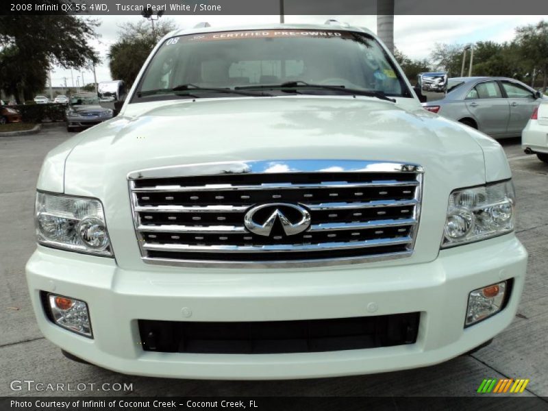 Tuscan Pearl White / Stone 2008 Infiniti QX 56 4WD