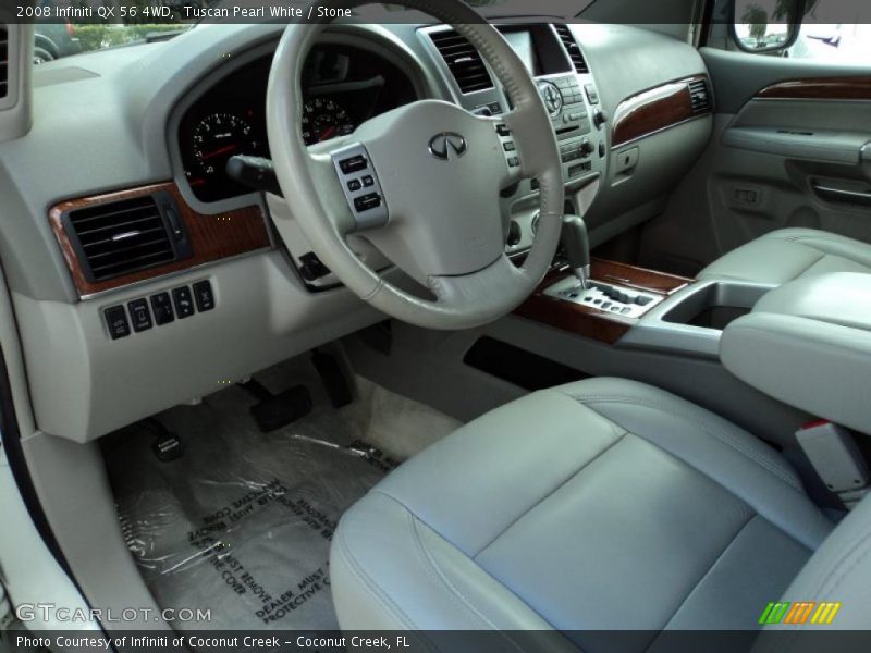Tuscan Pearl White / Stone 2008 Infiniti QX 56 4WD